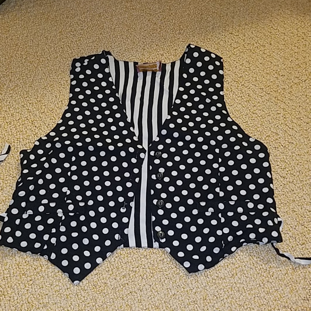 Rad vintage polka dot striped vest
